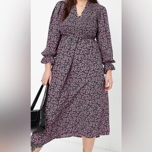 ASOS Delicate Print Long Sleeve Dress